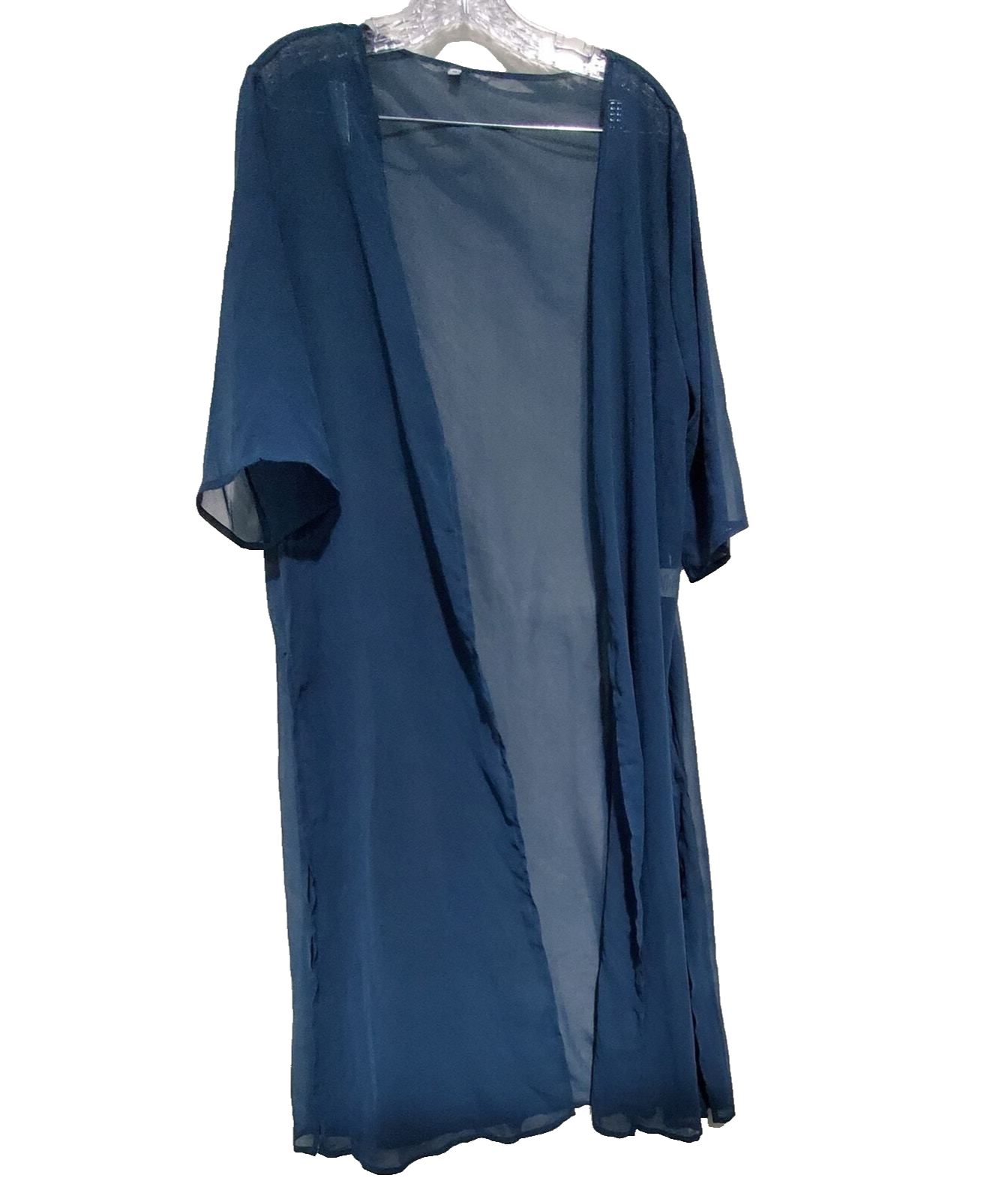 Green Sheer Kimono Cover Up XL Women’s Long Open Front Resort Beachwear