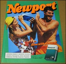 1995 Newport Cigarettes Print Ad 10" x 12" Advertisement Alive With Pleasure VTG