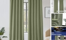 Sally Extra Blackout Curtains 120 Inches 50"W x 120"L Pack of 2 Sage Green