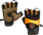 2025 Zoom Urban Gear Padded Anti-Slip Fingerless Gloves - Large Max Orange