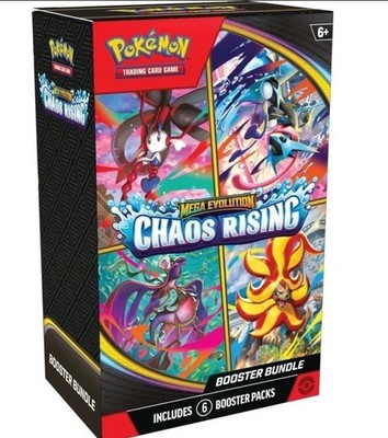 Pokemon Pokmon TCG Mega Evolution Chaos Rising Booster Bundle, 6 Booster Packs,