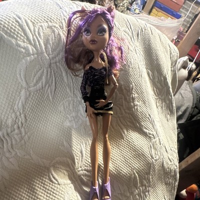 Monster High Cat Character 11in Fashion Doll Purple Wavy Hair w/ Outfit Shoes