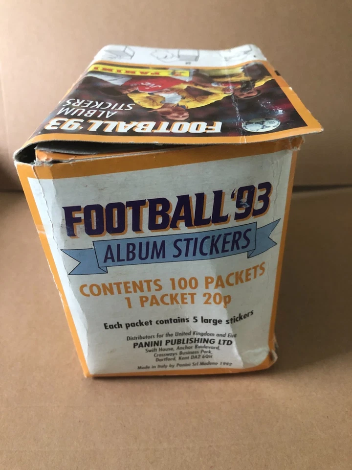 1993 Panini Football 93 Sticker Box with 100 Packs inside Original Ultra RARE - Image 2 of 4