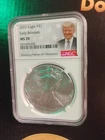 2022 Silver Eagle 1 Oz. Early Release NGC MS70 Trump U.S. Flag Label