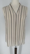 Primark Women’s Beige & Black Striped Vest Size UK 6 17” PTP