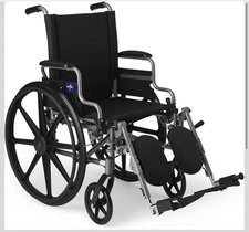 Medline Wheelchair With Swing-Back, Desk-Length Arms, Elevating Leg Rests 18”