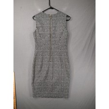 Calvin Klein Womens Black White Polka Dot Sheath Dress 8