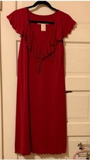 Max Studio Deep Red Ruffled Midi Sundress Little RED Dress?