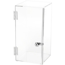 Plymor Clear Acrylic Square Locking Display Case, No Shelf, 12" H x 6" W x 6" D