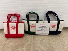 Trader Joe's Canvas Micro Tote With Grocery Bag 2025 CHRISTMAS LIMITED Set Of 3