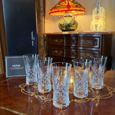 HOYA CRYSTAL Beer Glass 5pcs set 10.5x5.5cm/4.13x2.16'' HOYA CRYSTAL CRYSTAL HOYA