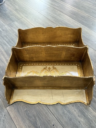 Italian Florentine Wood Wall Shelf Gilded Gold Guilt Vintage Handcrafted Italy - Picture 10 of 13