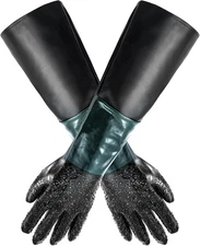 Rubber Sandblasting Sandblaster Gloves, 23.6" Sandblast Cabinet... 