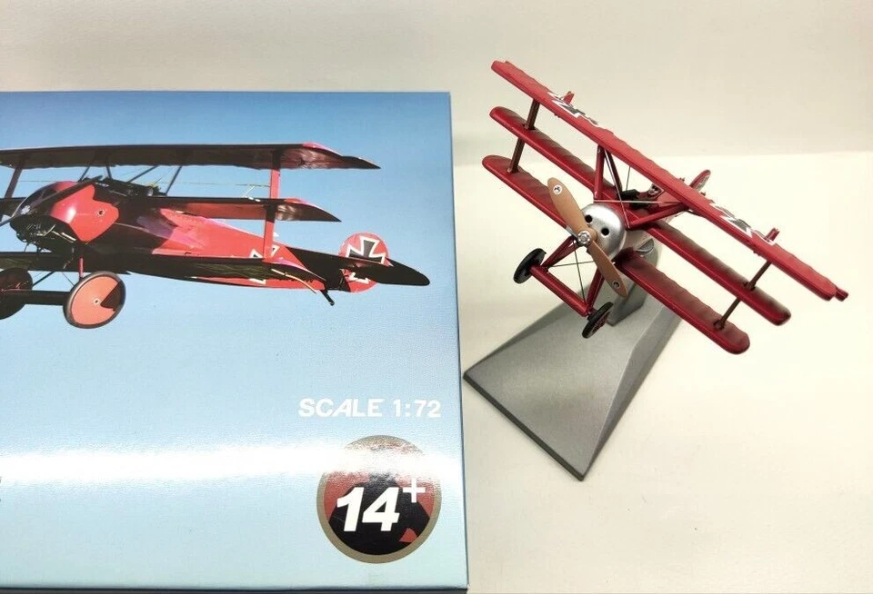 Modello Militare 1:72 Diecast Fokker Dr-I Aereo Caccia Triplano WWI Collezione - Immagine 4 di 4