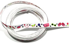 5 yds 3/8" Fashion  Beauty Accessories on White Grosgrain Ribbon 100 polyester
