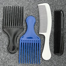 Vintage GOODY Small Hair Combs Afro Picks - Lot of 4 - Blue Black White