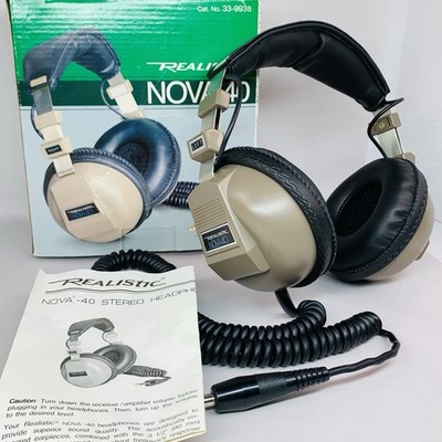 Realistic NOVA 40 Vintage Headphones Retro Over-Ear Radio Shack HAM 80s Works!