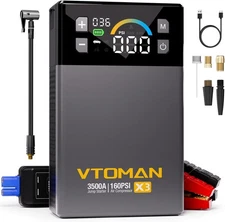 VTOMAN X3 Jump Starter with Air Compressor, 3500A Portable Car Battery Jumper St