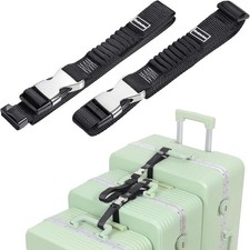 Luggage Straps, Stretchable Luggage Connector Straps for Suitcases, Metal Buckle