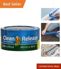 Clean Release Blue Painter's Tape, 2" x 60 Yards - UV Resistant  Clean Removal
