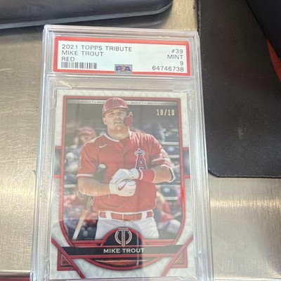 Topps 2021 Tribute Mike Trout Angels #39 Red /10 PSA 9 Graded
