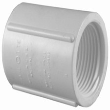 Schedule 40 PVC Pressure Coupling, FIP x FIP, White, 1/2 In. - PVC 02102 0500HA
