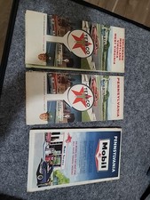 3 Vintage 1960's Gas Gasoline Texaco Mobil Travelers Road Maps