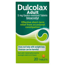 Dulcolax 5mg GR Tablets 2 x 20 Constipation Relief Overnight Laxative