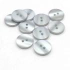 LIGHT GREY PEARLESCENT 2 HOLE BUTTONS  Sizes 13mm and 15mm