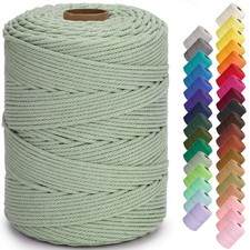 Macrame Cord 4mm x 328yards Soft Colored Macrame Rope Natural Cotton Cord for...