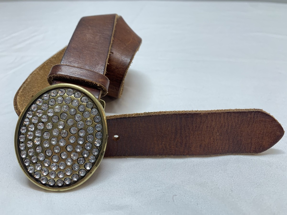 VTG 90s Y2K Gap Distressed Brown Leather w/Western Brass 