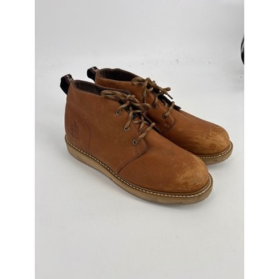 Georgia Boot GB1222 Mens 5 inch Chukka Wedge Brown Leather Work Boots Size 14 W