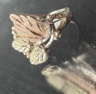 Vintage 925 Sterling Silver & 10K Gold Black Hills Gold Style Leaf Ring Sz  5.75