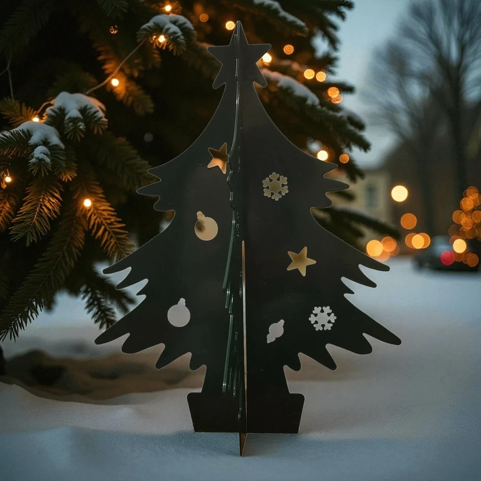 Albero di Natale Decorativo in Ferro Verniciato a Polvere per Interno e Esterno - Immagine 2 di 3