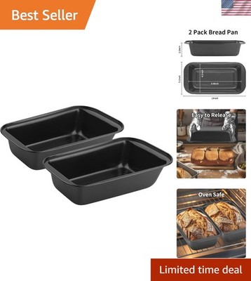 2PCS Effortless Release Nonstick Bread Baking Set - 8  x 4  Rectangular Pans