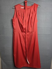 Dressbarn Orange Sleeveless Belted Dress Size 12