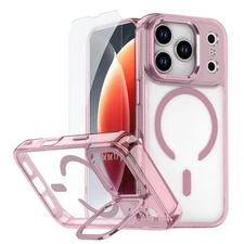 For iPhone Air 17 Pro Max 16 + Magnetic Camera Stand Mag Safe Glass Film Case