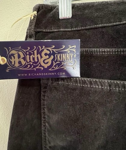 Rich & Skinny Women’s 30 Velour Skinny Pants Dark Gray NWT - Picture 4 of 7