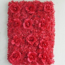 4 Red Roses and Hydrangea Flowers Mat Wall Backdrop Panels Wedding Decorations