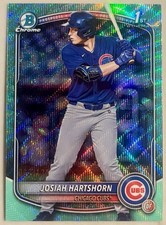 2025 Bowman Draft Josiah Hartshorn Chrome Aqua Wave Refractor #/125 Card