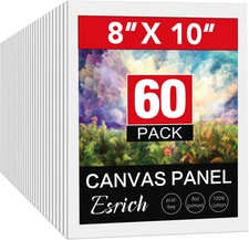 ESRICH 8x10 Canvas for Painting, 60 Pack Canvas Boards for Painting, Blank Canva