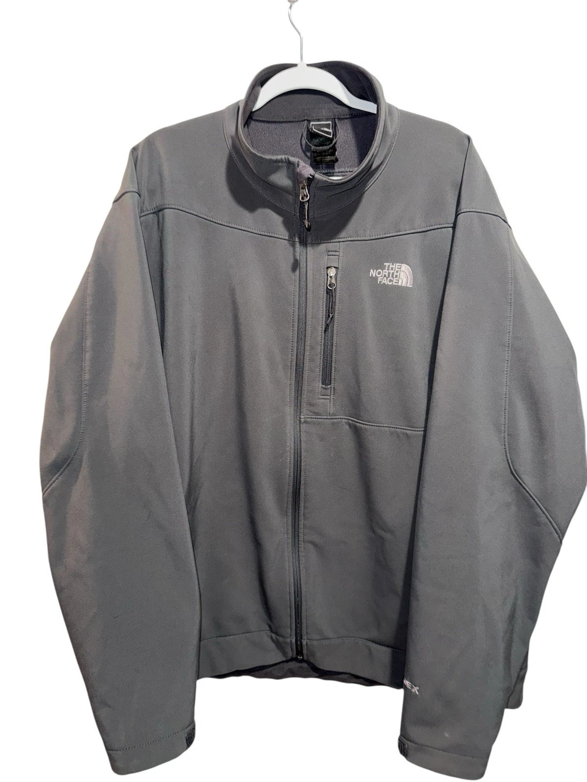 The North Face Men's Gray Zip softshell APEX jacket Size XXL