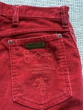 Vintage Wrangler Woman  s Red Corduroy Pants Made in USA Junior Size 11