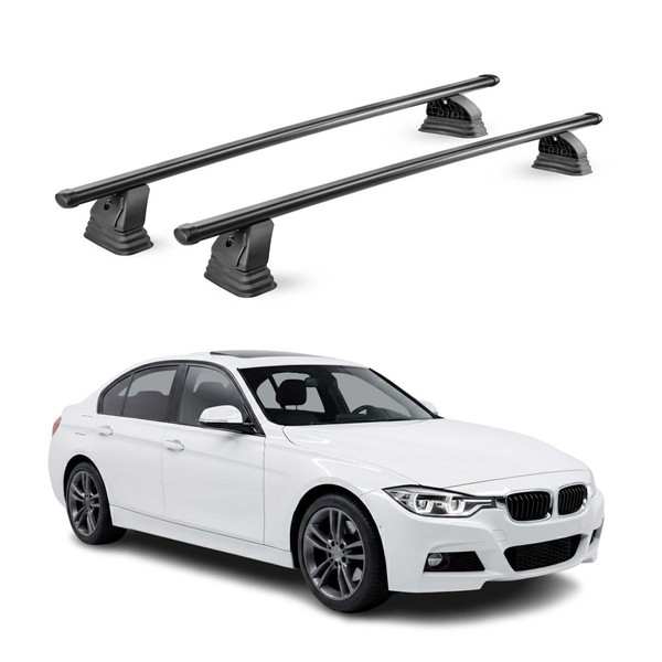 Stahl DachträGer FüR Bmw 3Er F30 Limo 2012-2019 TÜV AbschließBar 2Tlg Schwarz-image