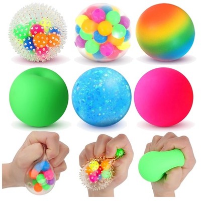 Therapeutische Stressbälle 6 Stück - Ideales Geschenk für Kinder & Erwachsenen