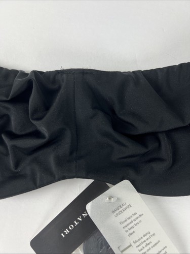 Natori BH Gr.34C Adapt Bandeau 729313 verdeckte Bügel Blumen Spitze schwarz B32 - Bild 3 von 13