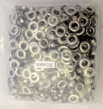 #2 Brass Nickel Plated Self Piercing Grommets - 500 Per Bag