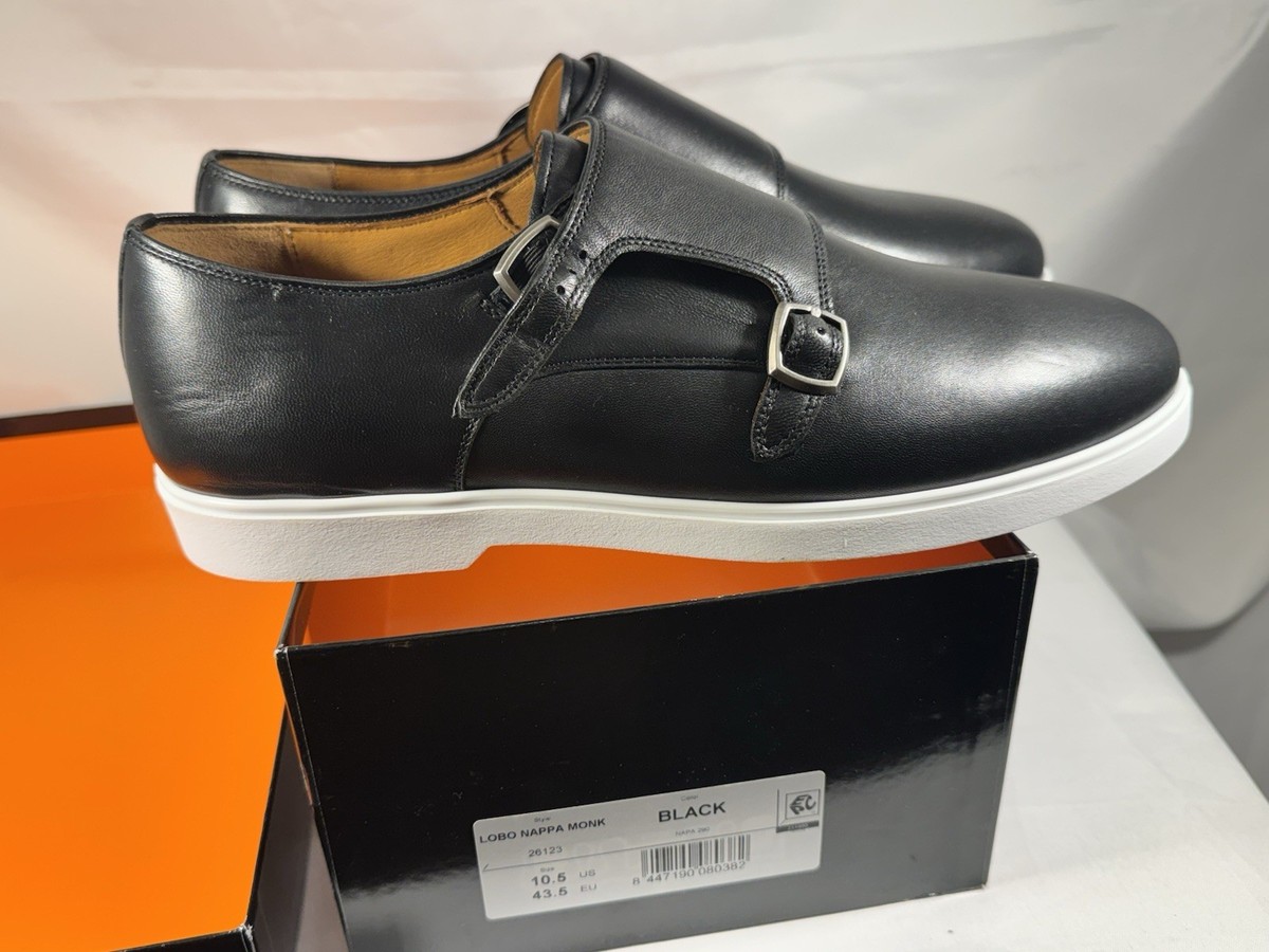 MAGNANNI Lobo Black Nappa Dbl Monk Strap 26123 Men's US 10.5 EU
