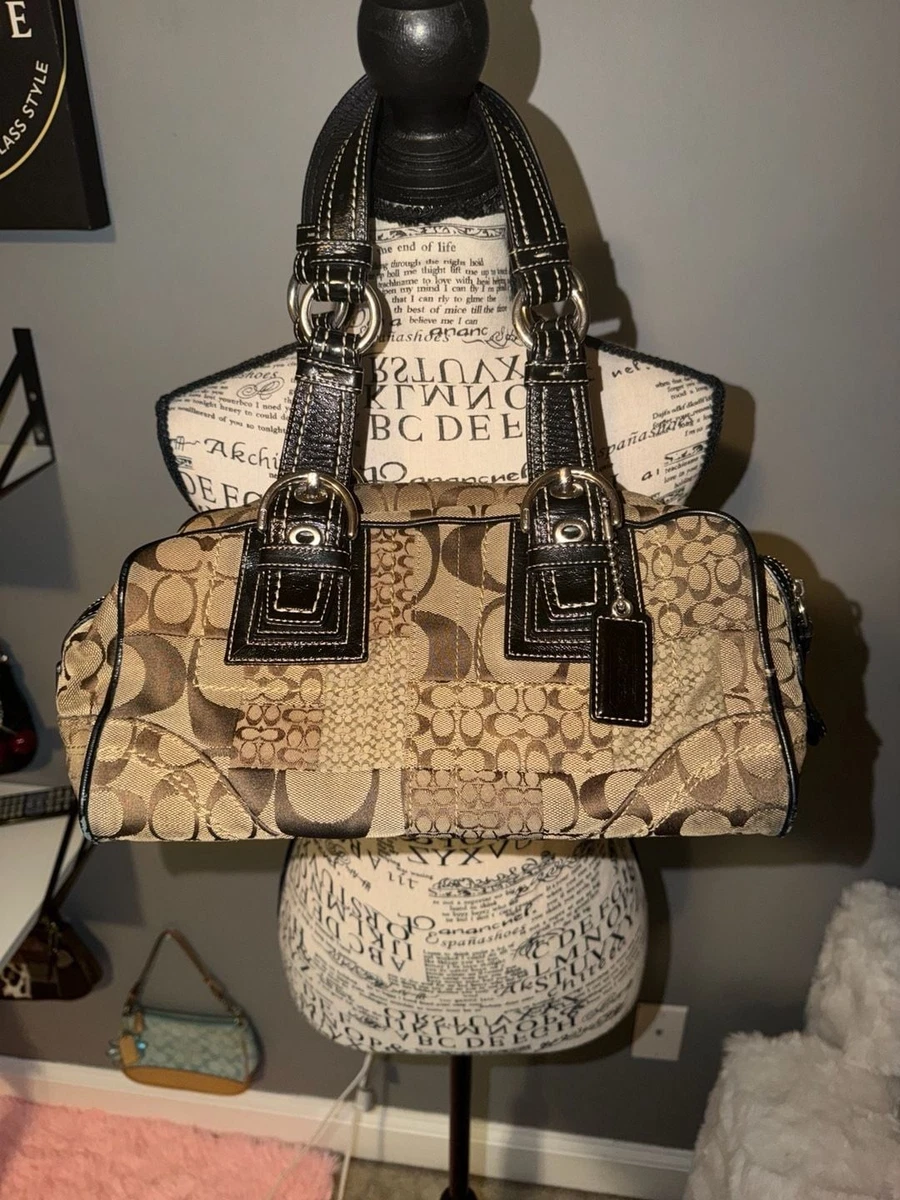 Coach Patchwork Canvas Exterior Satchel/Top Handle Bag Handbags