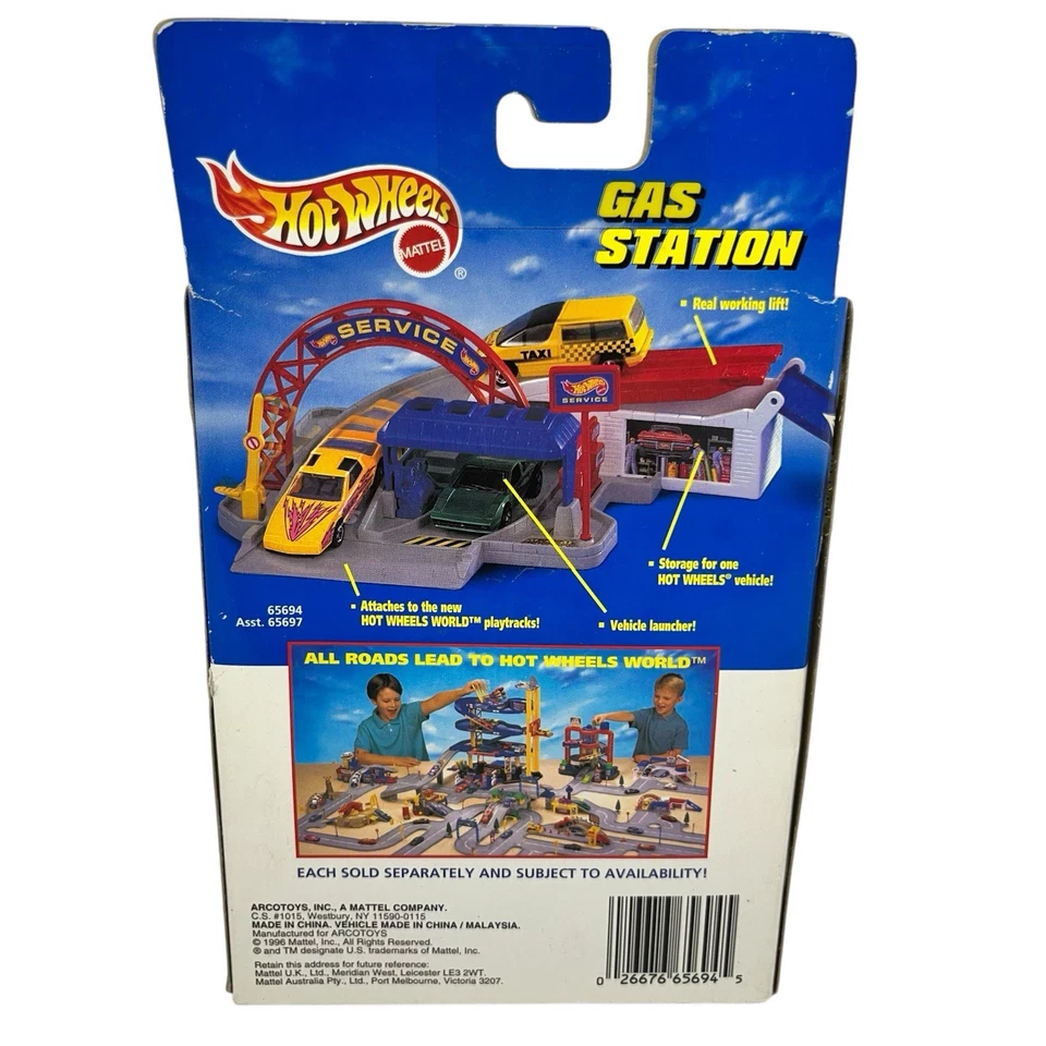 Gasolinera Hot Wheels World 1996 con insecto escarabajo púrpura Foto 2 de 4